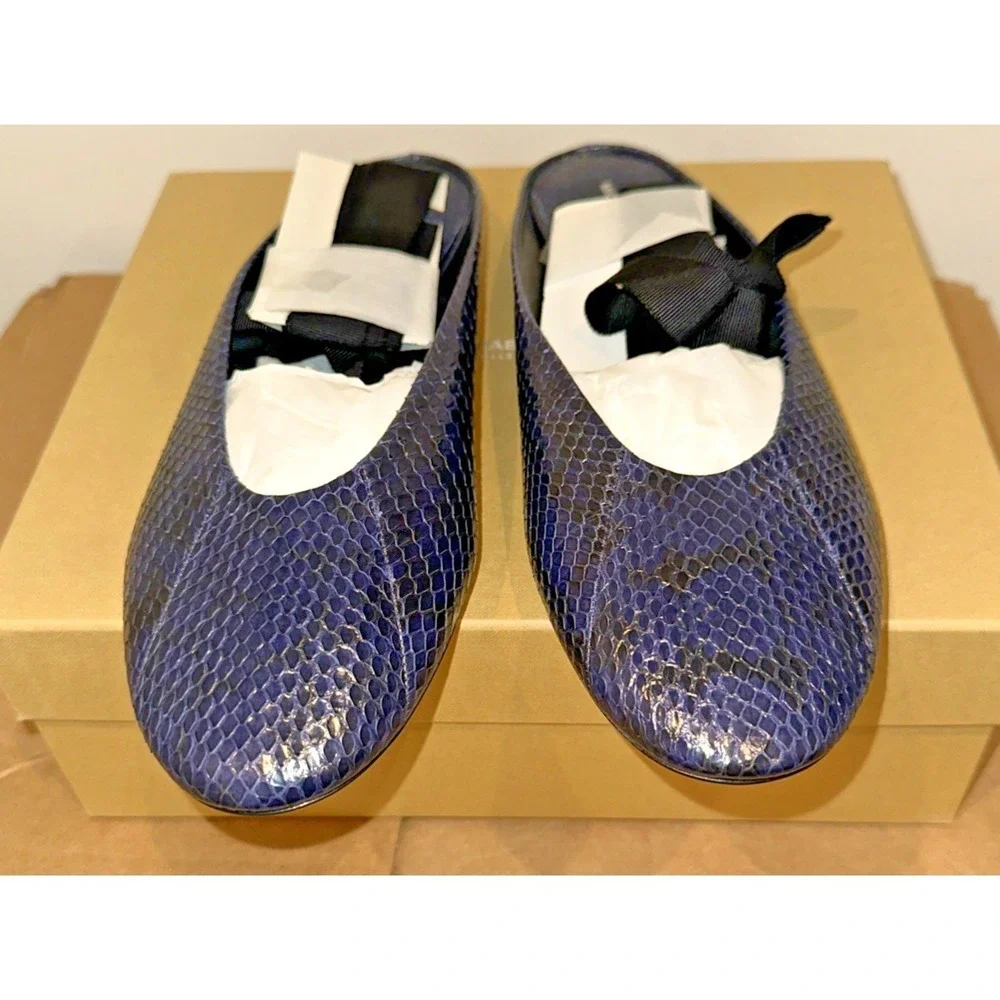 Michael Kors Collection Size IT 40/10 Maren Lace Ballet Flat Sapphire Snake Skin